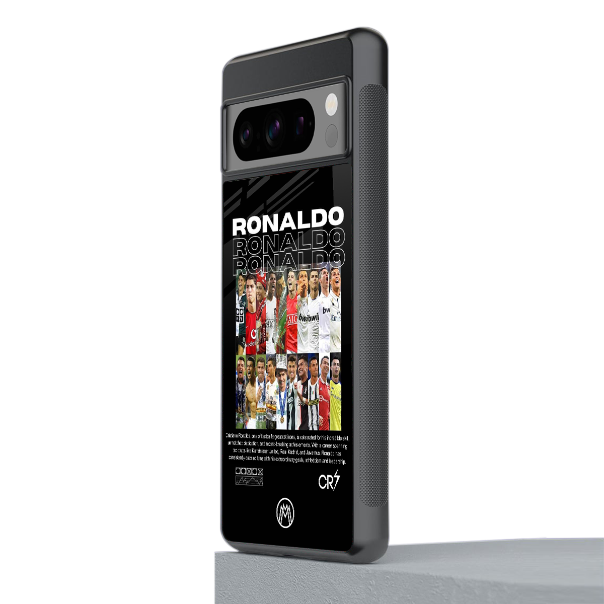 ronaldo back phone cover | glass case for google pixel 8 pro