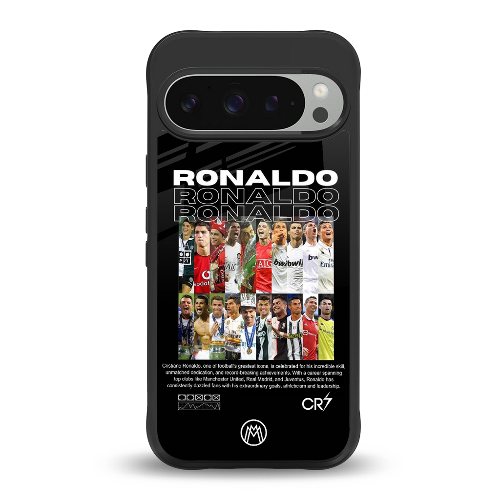ronaldo back phone cover | glass case for google pixel 9 pro