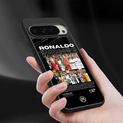 ronaldo back phone cover | glass case for google pixel 9 pro xl