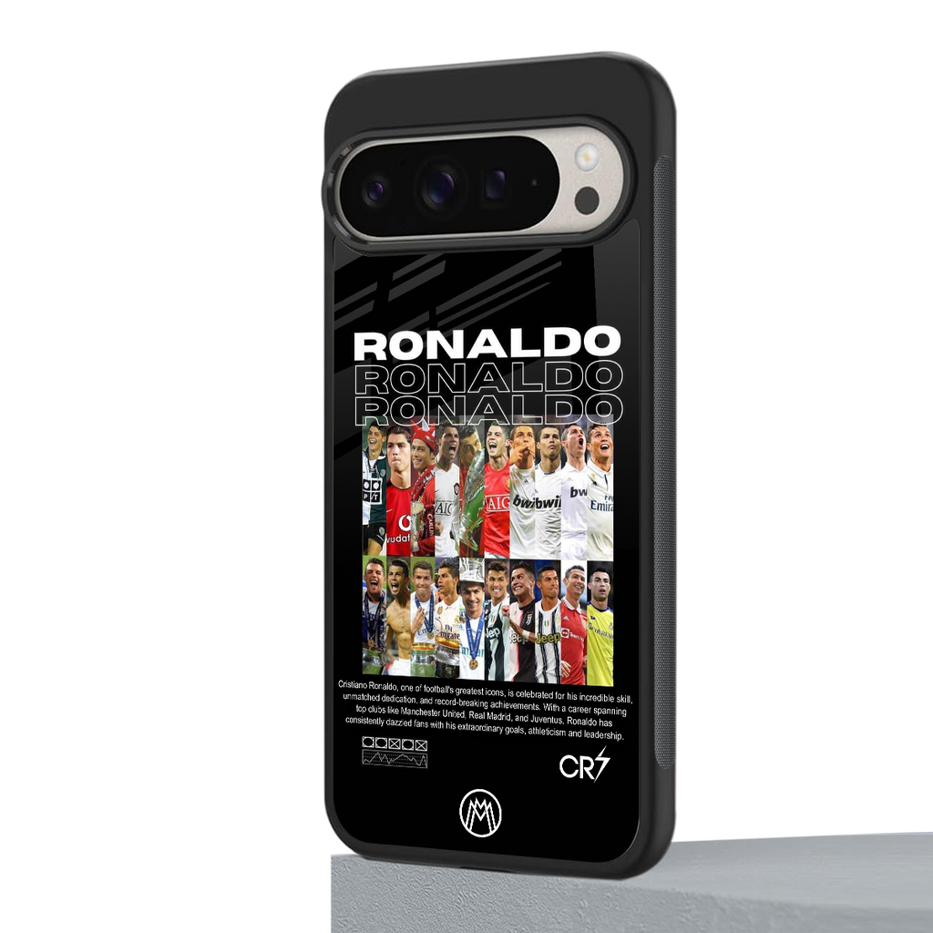 ronaldo back phone cover | glass case for google pixel 9 pro