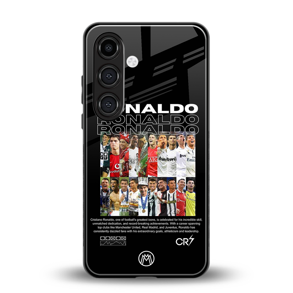 ronaldo back phone cover | glass case for samsung galaxy s25 plus
