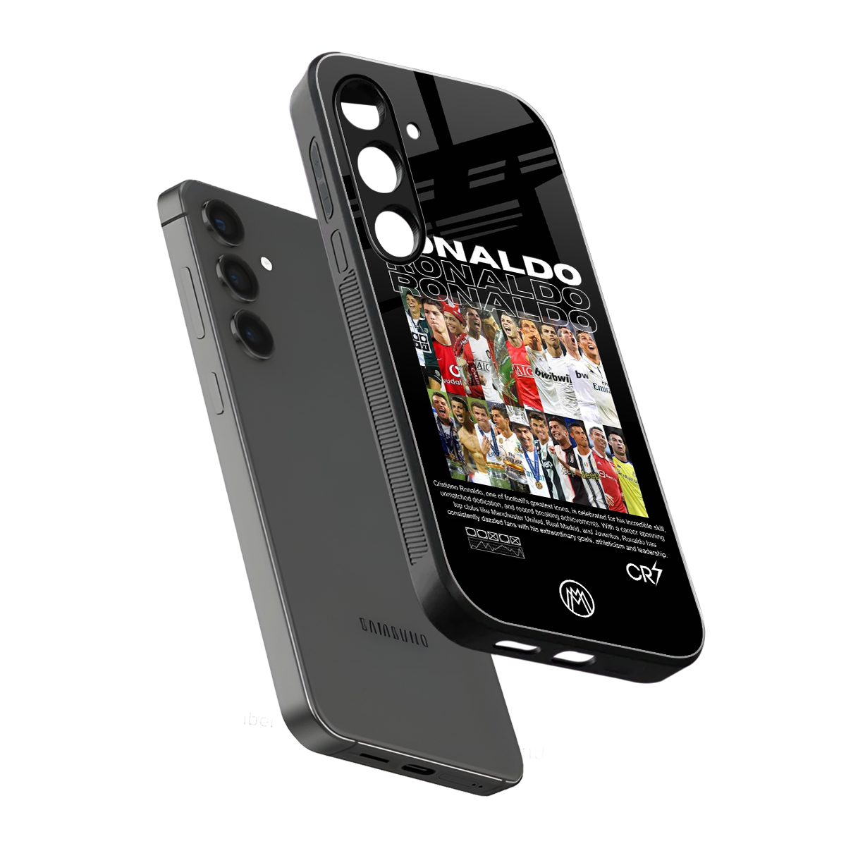 ronaldo back phone cover | glass case for samsung galaxy s24 plus