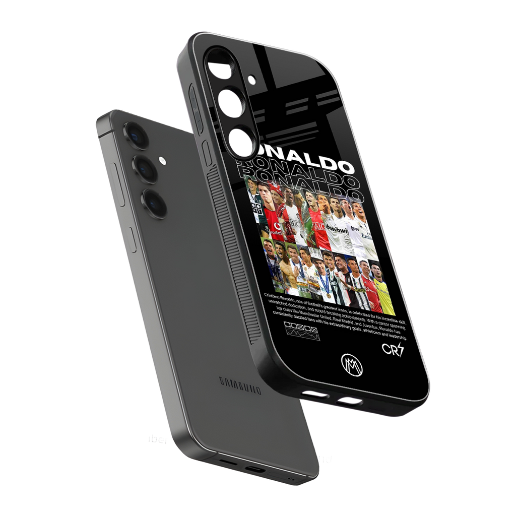 ronaldo back phone cover | glass case for samsung galaxy s25 plus