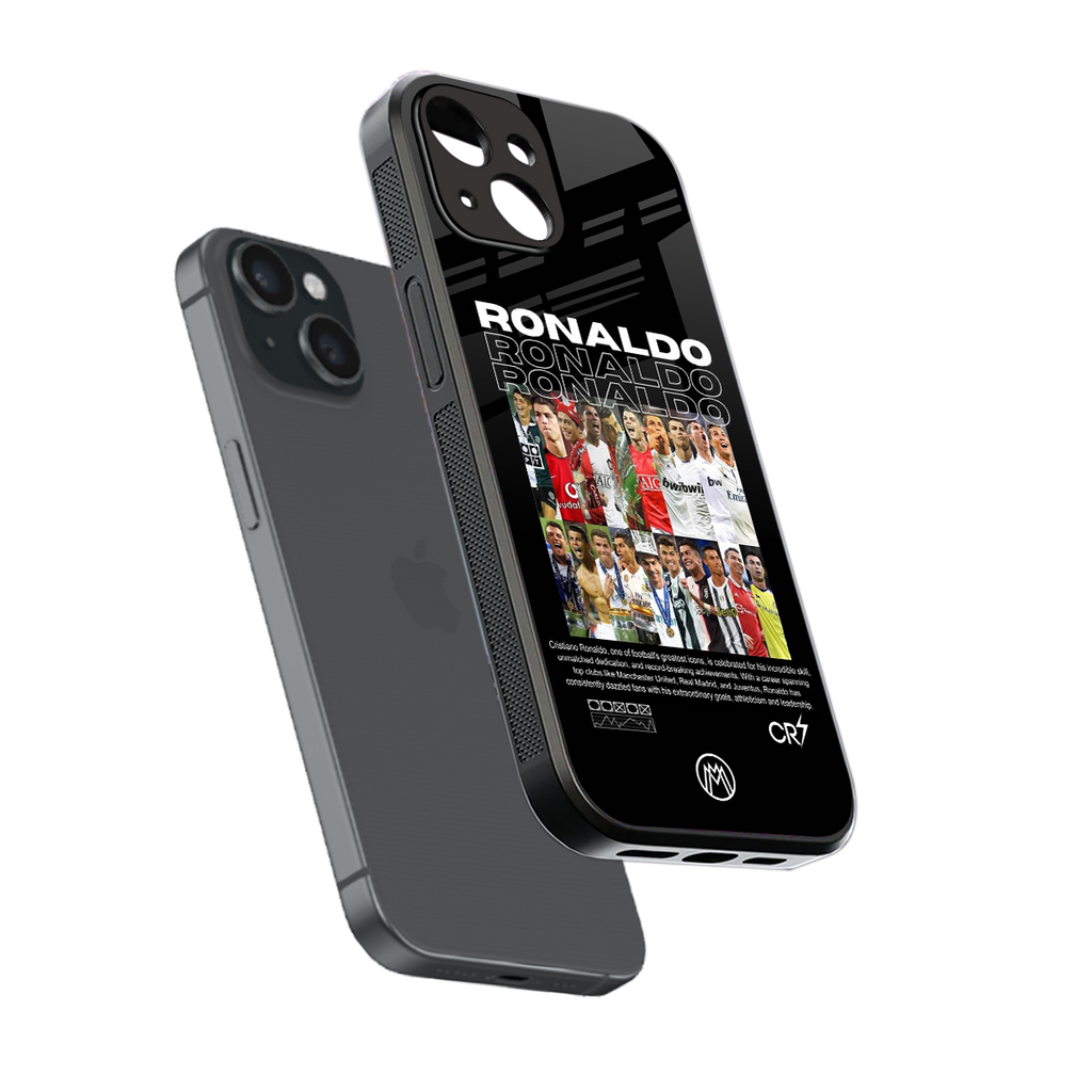 ronaldo back phone cover | glass case for iphone 15