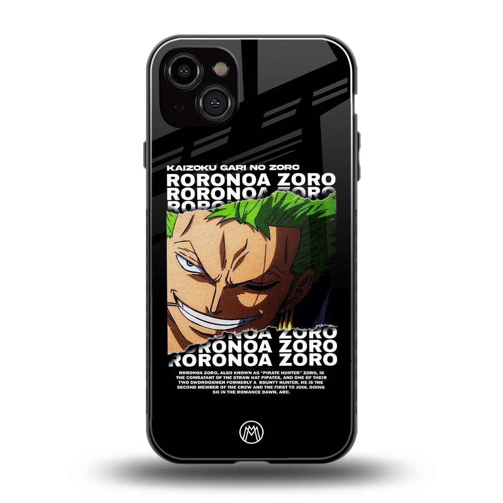 roronoa zoro anime back phone cover | glass case for iphone 14 plus
