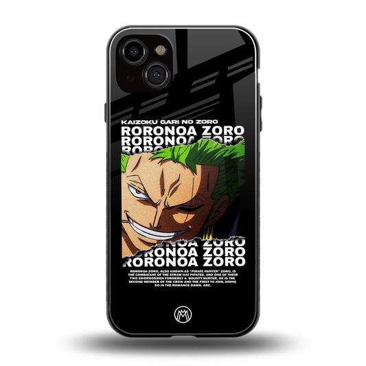 roronoa zoro anime back phone cover | glass case for iphone 14 plus