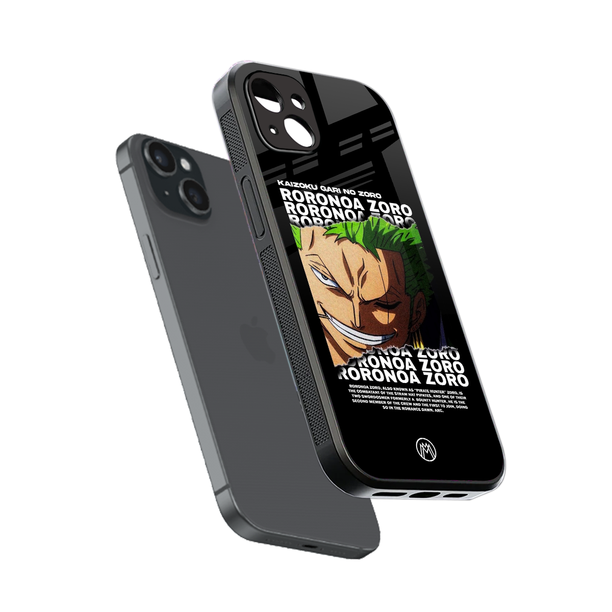 roronoa zoro anime back phone cover | glass case for iphone 15 plus