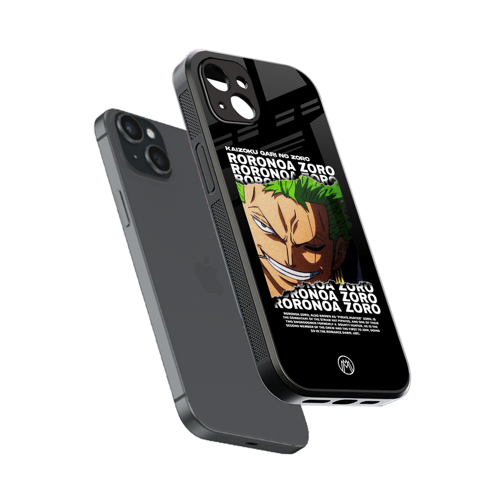 roronoa zoro anime back phone cover | glass case for iphone 14 plus