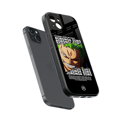 roronoa zoro anime back phone cover | glass case for iphone 14 plus
