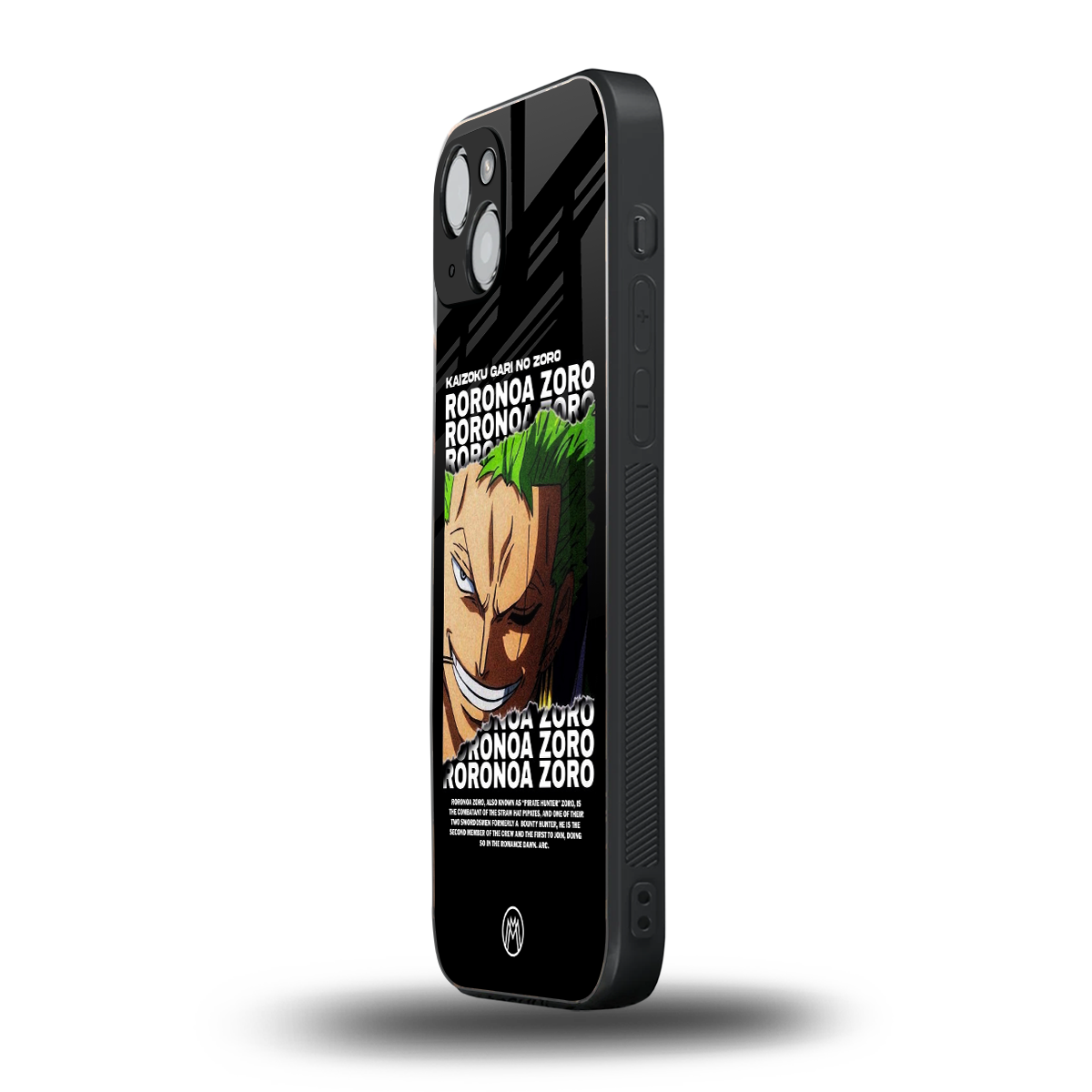 roronoa zoro anime back phone cover | glass case for iphone 15 plus