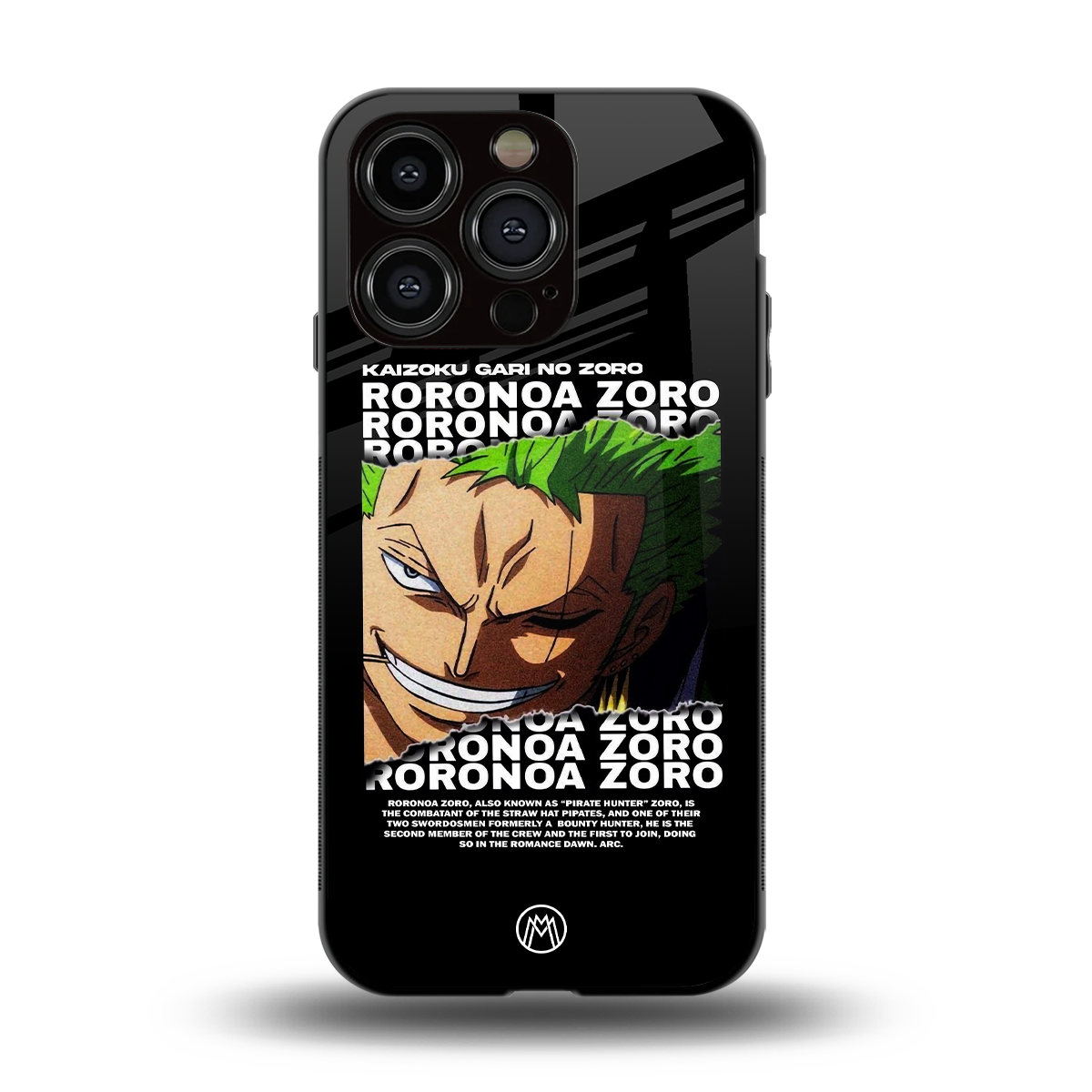 roronoa zoro anime back phone cover | glass case for iphone 15 pro