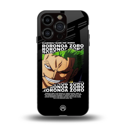 roronoa zoro anime back phone cover | glass case for iphone 15 pro