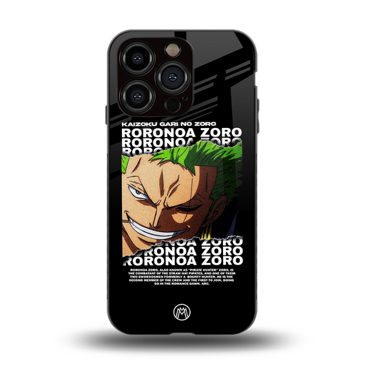 roronoa zoro anime back phone cover | glass case for iphone 15 pro