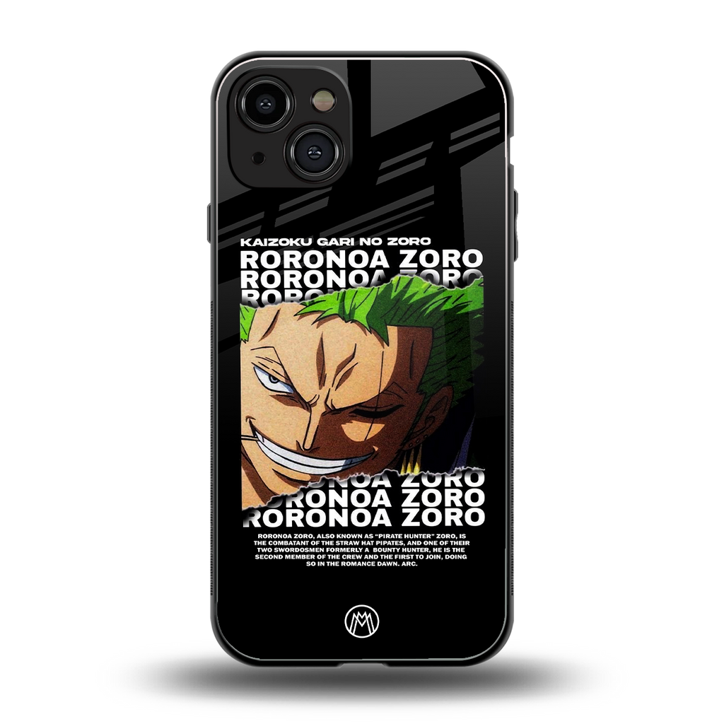 roronoa zoro anime back phone cover | glass case for iphone 15
