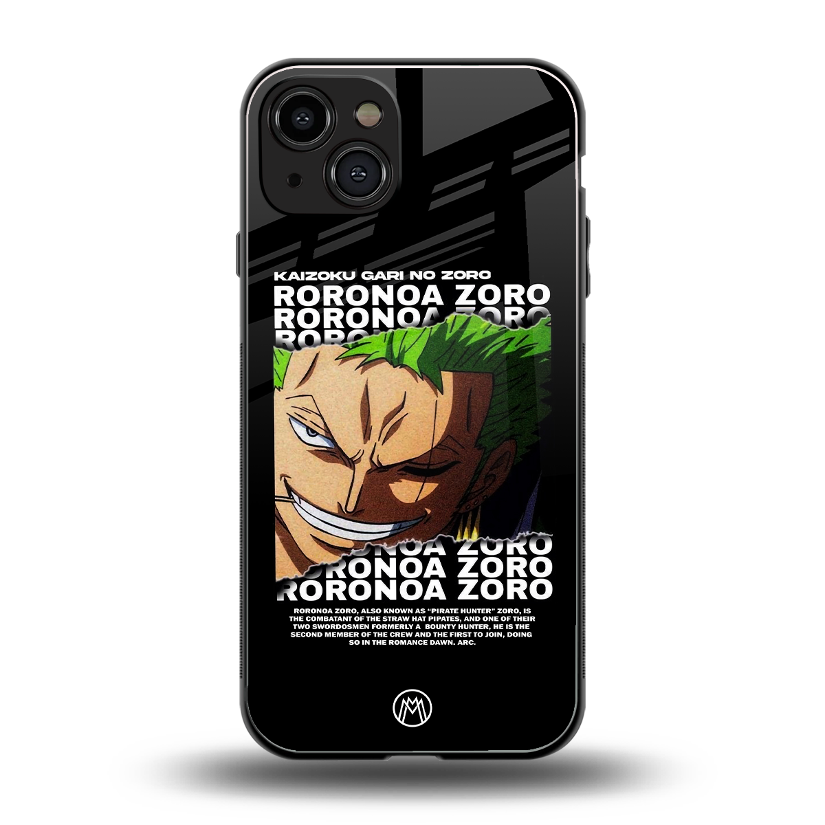 roronoa zoro anime back phone cover | glass case for iphone 15