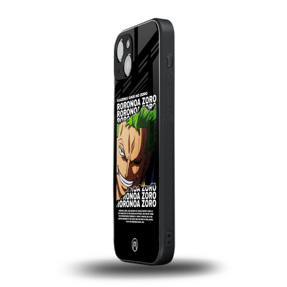 roronoa zoro anime back phone cover | glass case for iphone 15