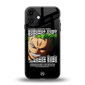 roronoa zoro anime back phone cover | glass case for iphone 16 plus