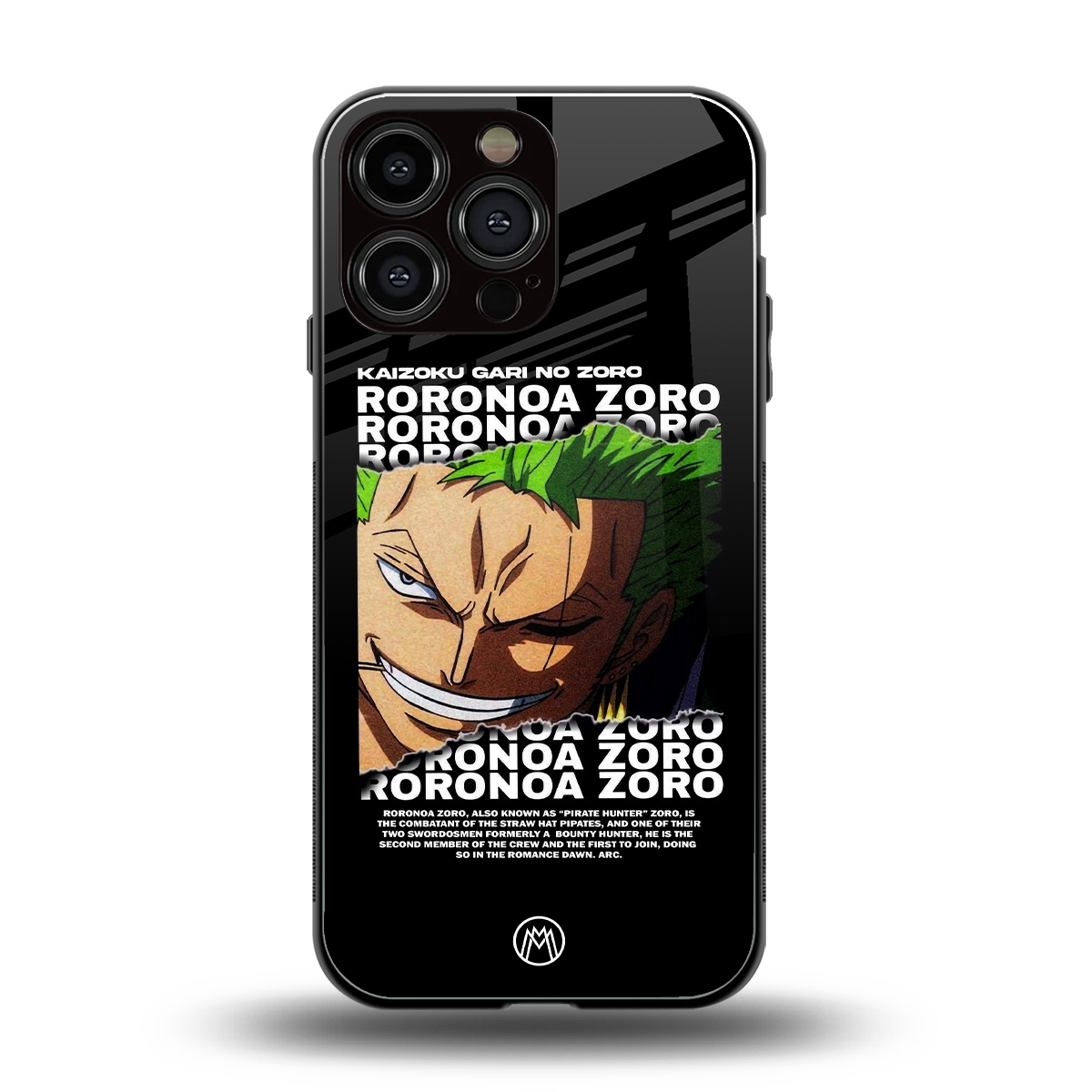 roronoa zoro anime back phone cover | glass case for iphone 16 pro max