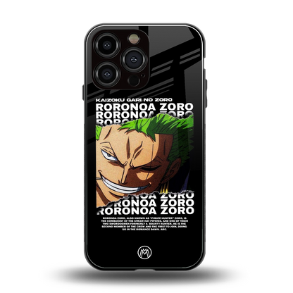 roronoa zoro anime back phone cover | glass case for iphone 16 pro max