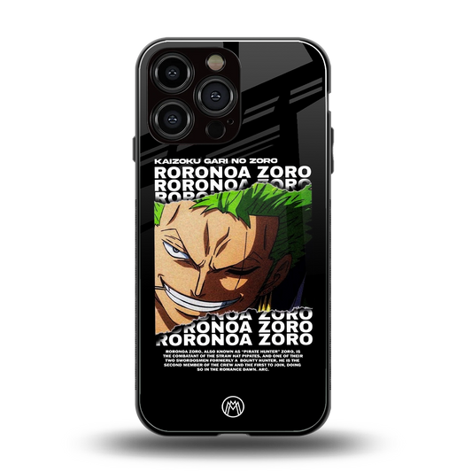 roronoa zoro anime back phone cover | glass case for iphone 16 pro max