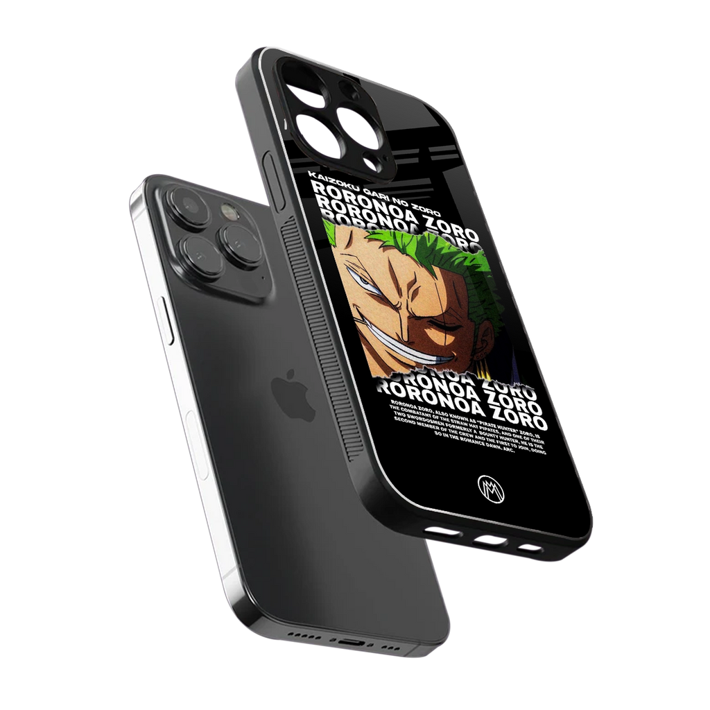 roronoa zoro anime back phone cover | glass case for iphone 16 pro max