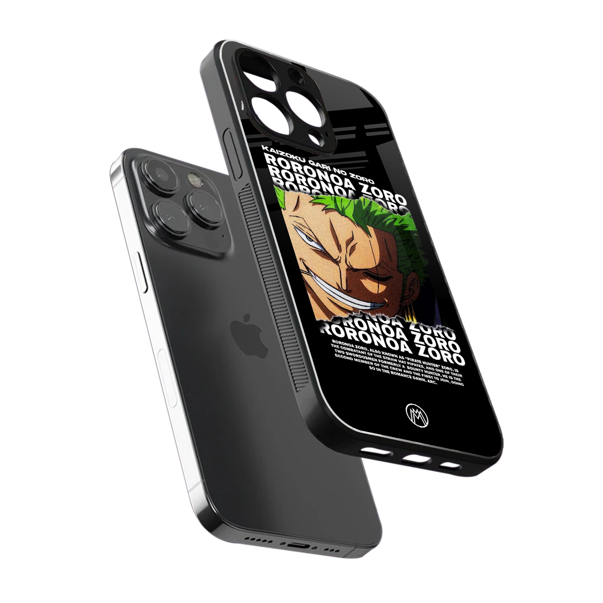 roronoa zoro anime back phone cover | glass case for iphone 16 pro max