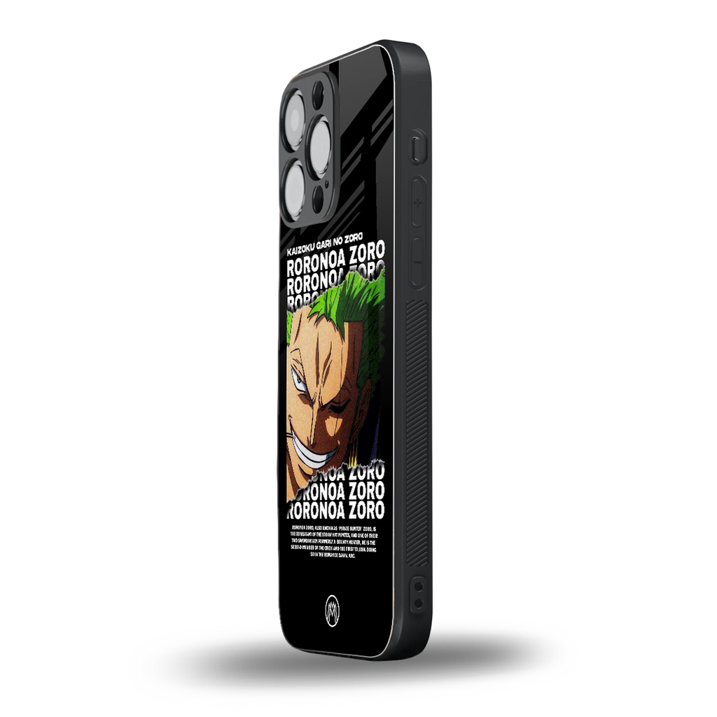 roronoa zoro anime back phone cover | glass case for iphone 16 pro max