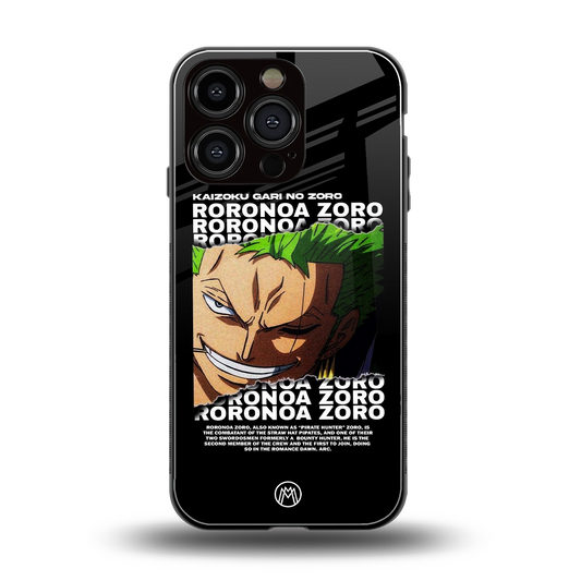 roronoa zoro anime back phone cover | glass case for iphone 16 pro