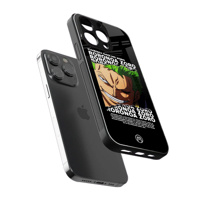 roronoa zoro anime back phone cover | glass case for iphone 16 pro