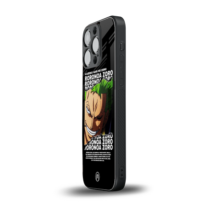 roronoa zoro anime back phone cover | glass case for iphone 16 pro
