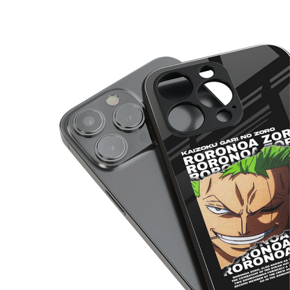roronoa zoro anime back phone cover | glass case for iphone 16 pro max