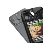 roronoa zoro anime back phone cover | glass case for iphone 16 plus