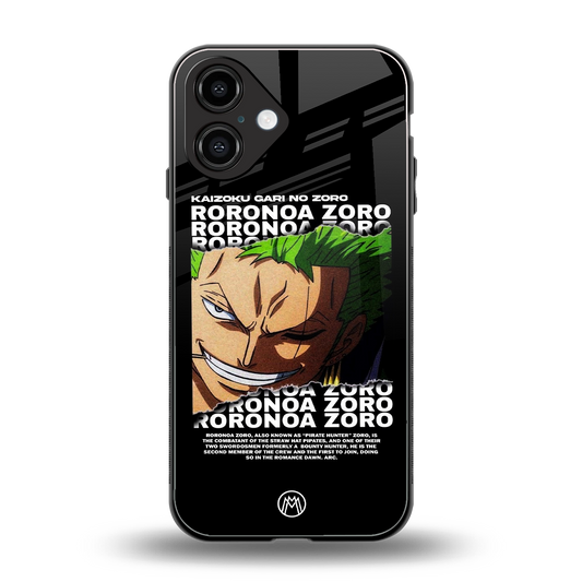 roronoa zoro anime back phone cover | glass case for iphone 16