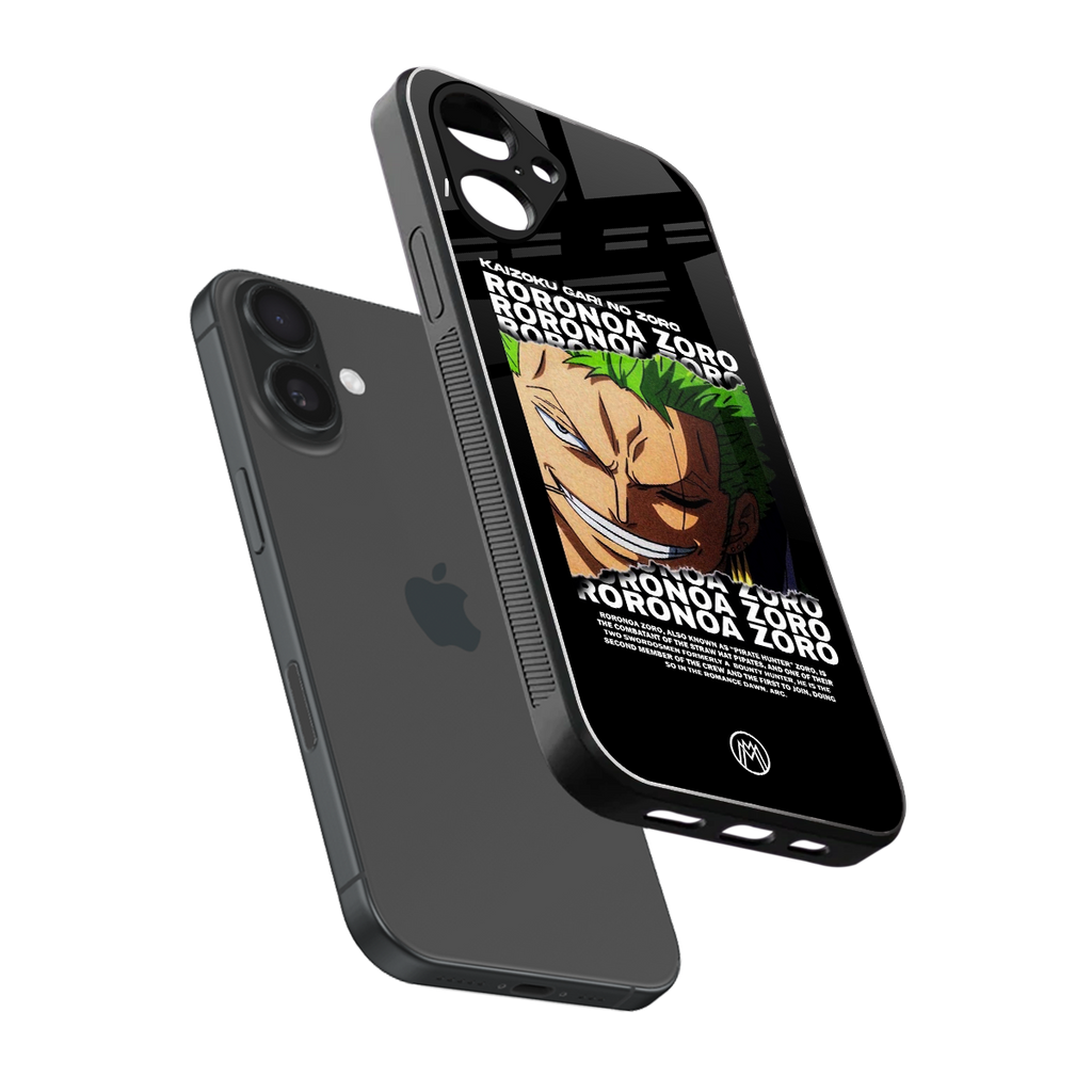 roronoa zoro anime back phone cover | glass case for iphone 16
