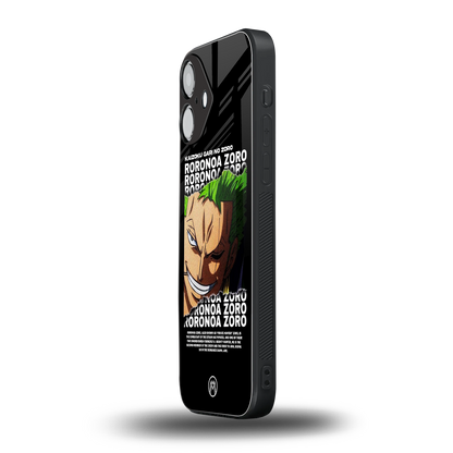 roronoa zoro anime back phone cover | glass case for iphone 16