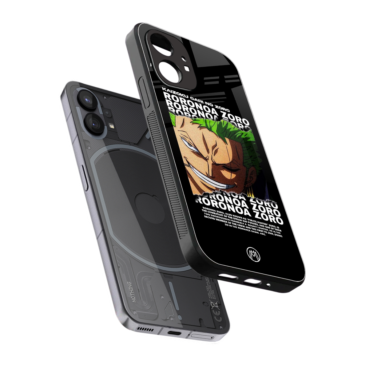 roronoa zoro anime back phone cover | glass case for nothing phone 1