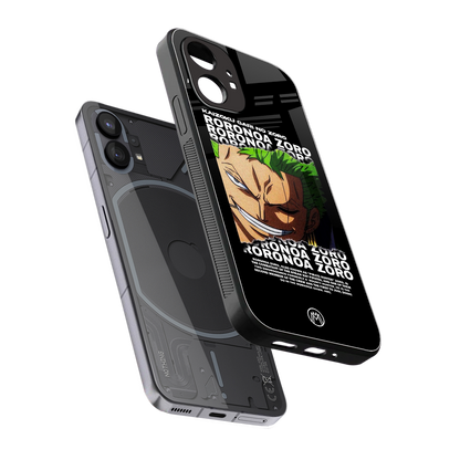 roronoa zoro anime back phone cover | glass case for nothing phone 1