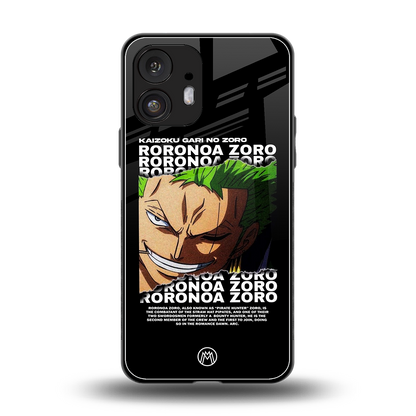 roronoa zoro anime back phone cover | glass case for nothing phone 2