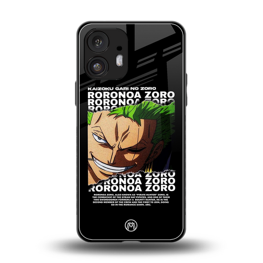 roronoa zoro anime back phone cover | glass case for nothing phone 2