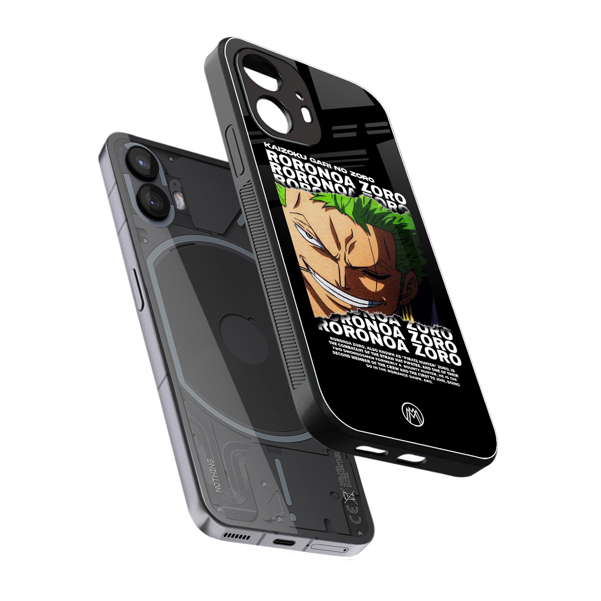 roronoa zoro anime back phone cover | glass case for nothing phone 2