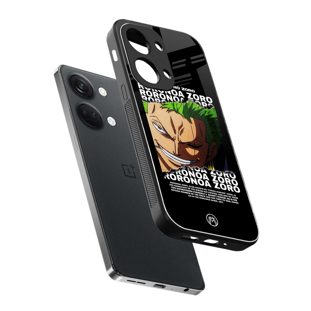 roronoa zoro anime back phone cover | glass case for oneplus nord 3