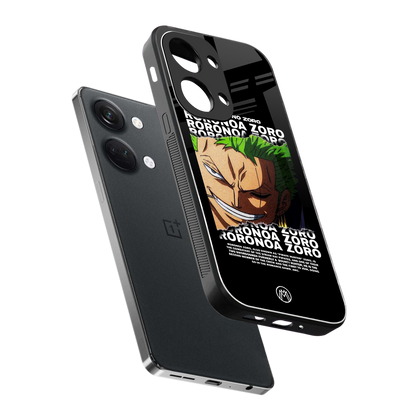 roronoa zoro anime back phone cover | glass case for oneplus nord 3