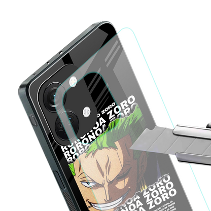 roronoa zoro anime back phone cover | glass case for oneplus nord 3