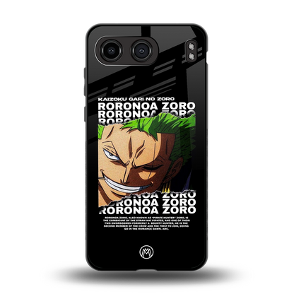 roronoa zoro anime back phone cover | glass case for oneplus nord 4