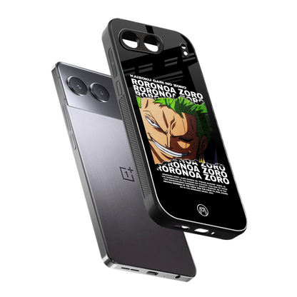 roronoa zoro anime back phone cover | glass case for oneplus nord 4