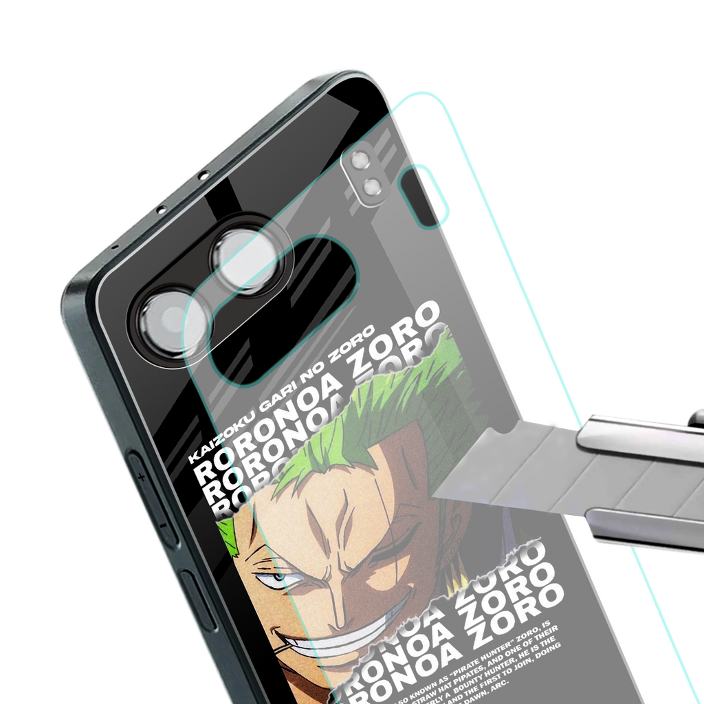 roronoa zoro anime back phone cover | glass case for oneplus nord 4