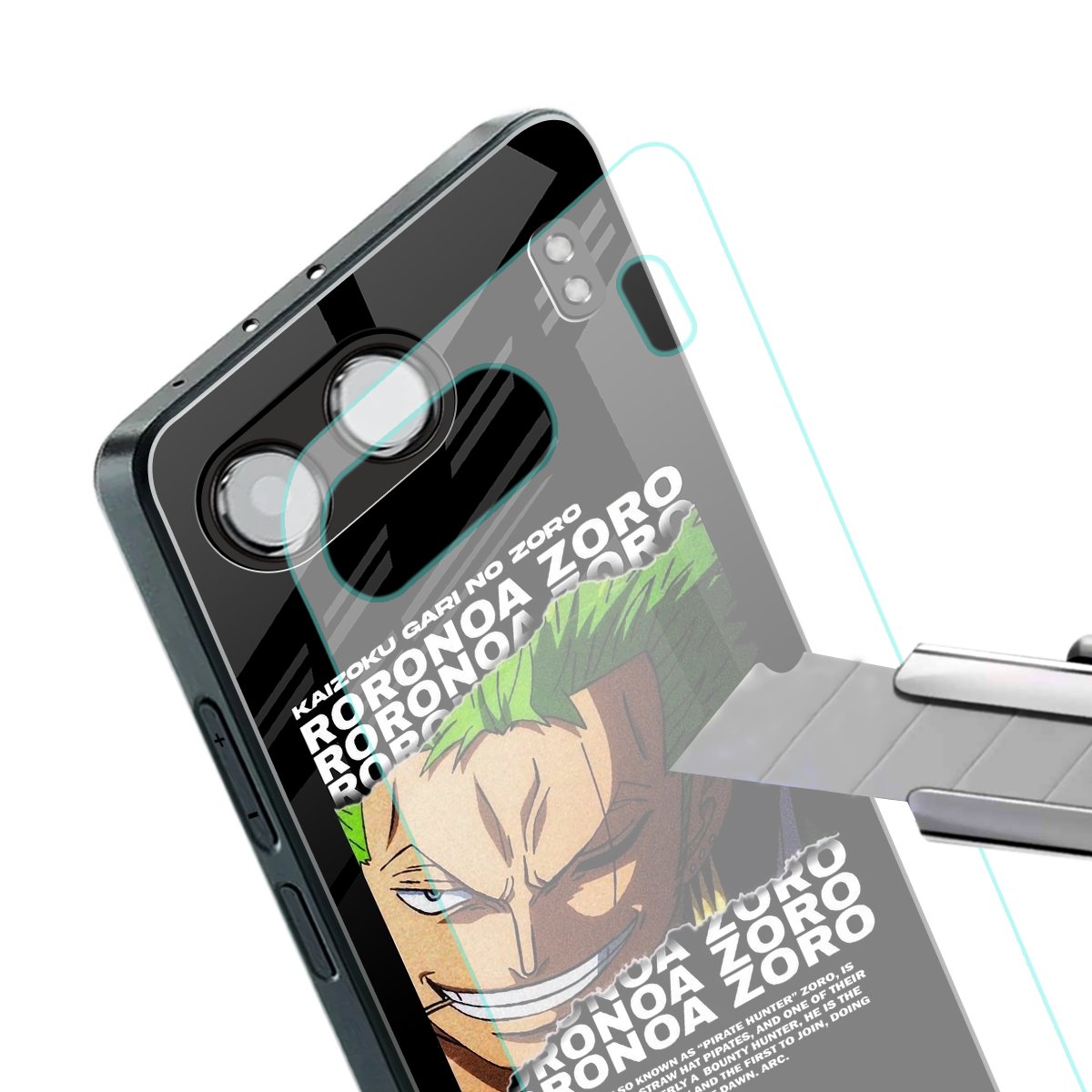 roronoa zoro anime back phone cover | glass case for oneplus nord 4