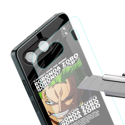 roronoa zoro anime back phone cover | glass case for oneplus nord 4