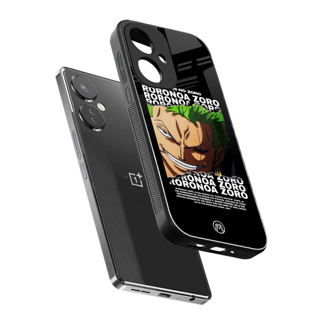 roronoa zoro anime back phone cover | glass case for oneplus nord ce 3
