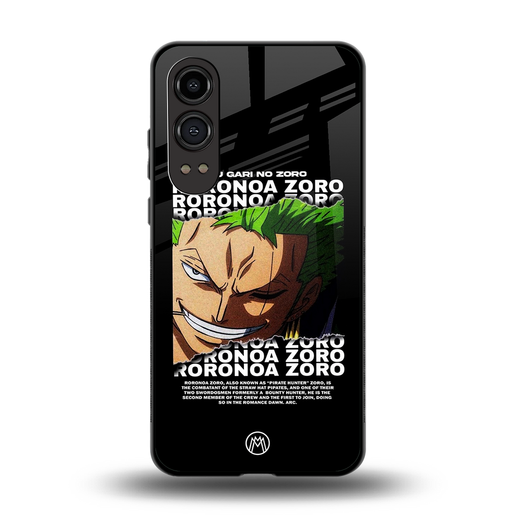 roronoa zoro anime back phone cover | glass case for oneplus nord ce 4 lite
